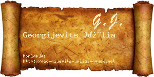 Georgijevits Júlia névjegykártya